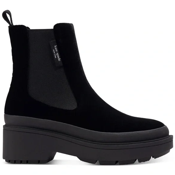 Kate Spade New York Winnie Black Velvet Chelsea Boots MSRP $248 11 Medium New - Picture 2 of 10